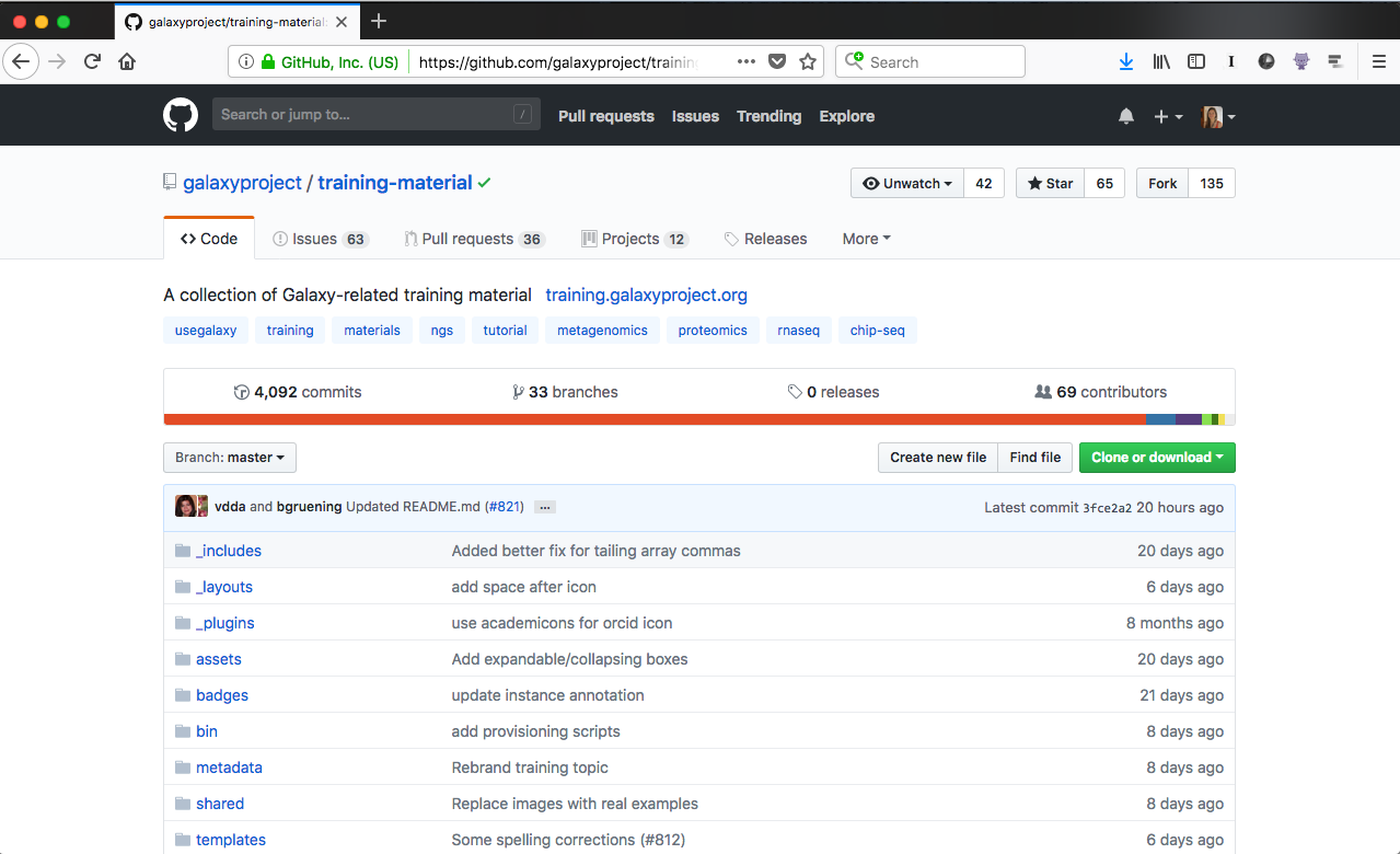 Screenshot of github repo