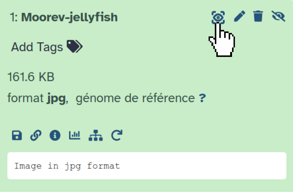 Click the eye icon to display. 