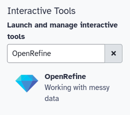 OpenRefine Interactive tool search result. 